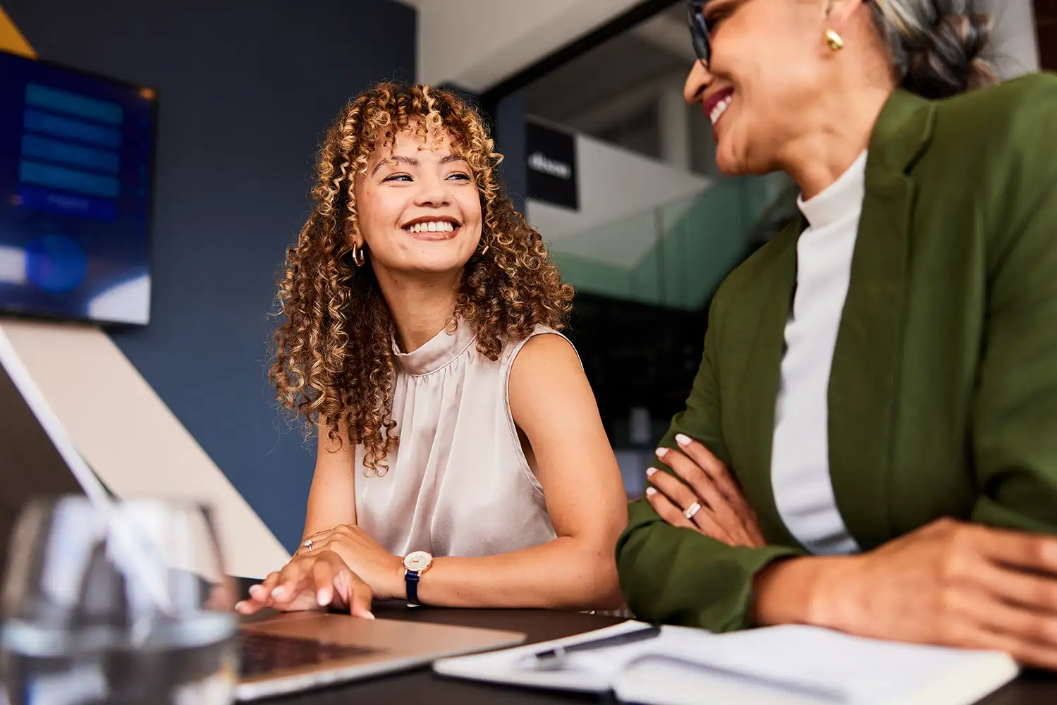 woman with a great smile in a business meeting